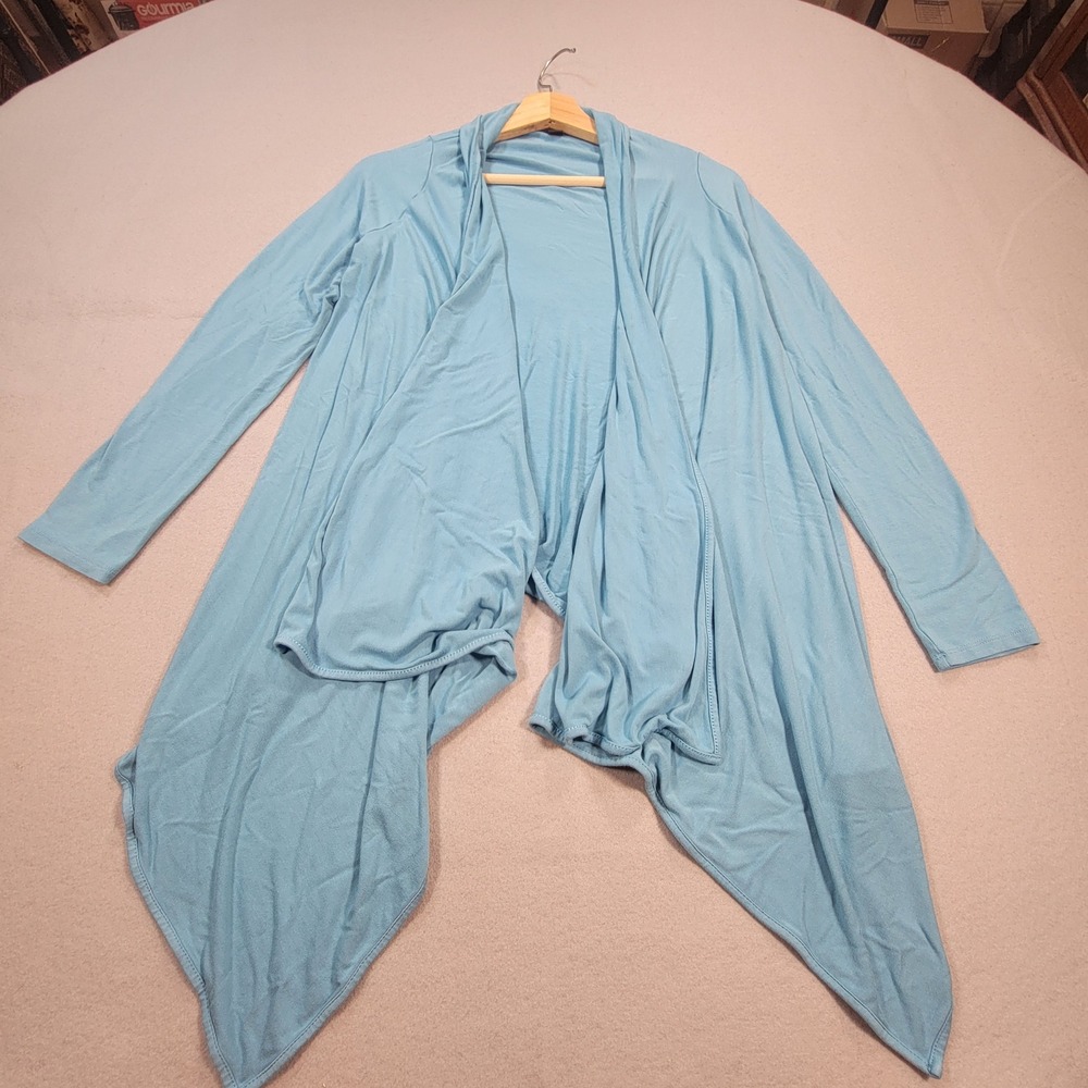 J. Jill Wearever‎ Cardigan Open Front Drape Size Petite XS Blue Lightweight